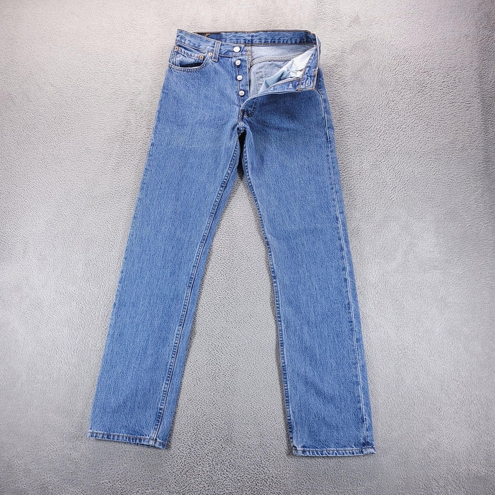 VTG Levis 501 Jeans Womens 28 Blue High Rise Straight Made in USA 90s